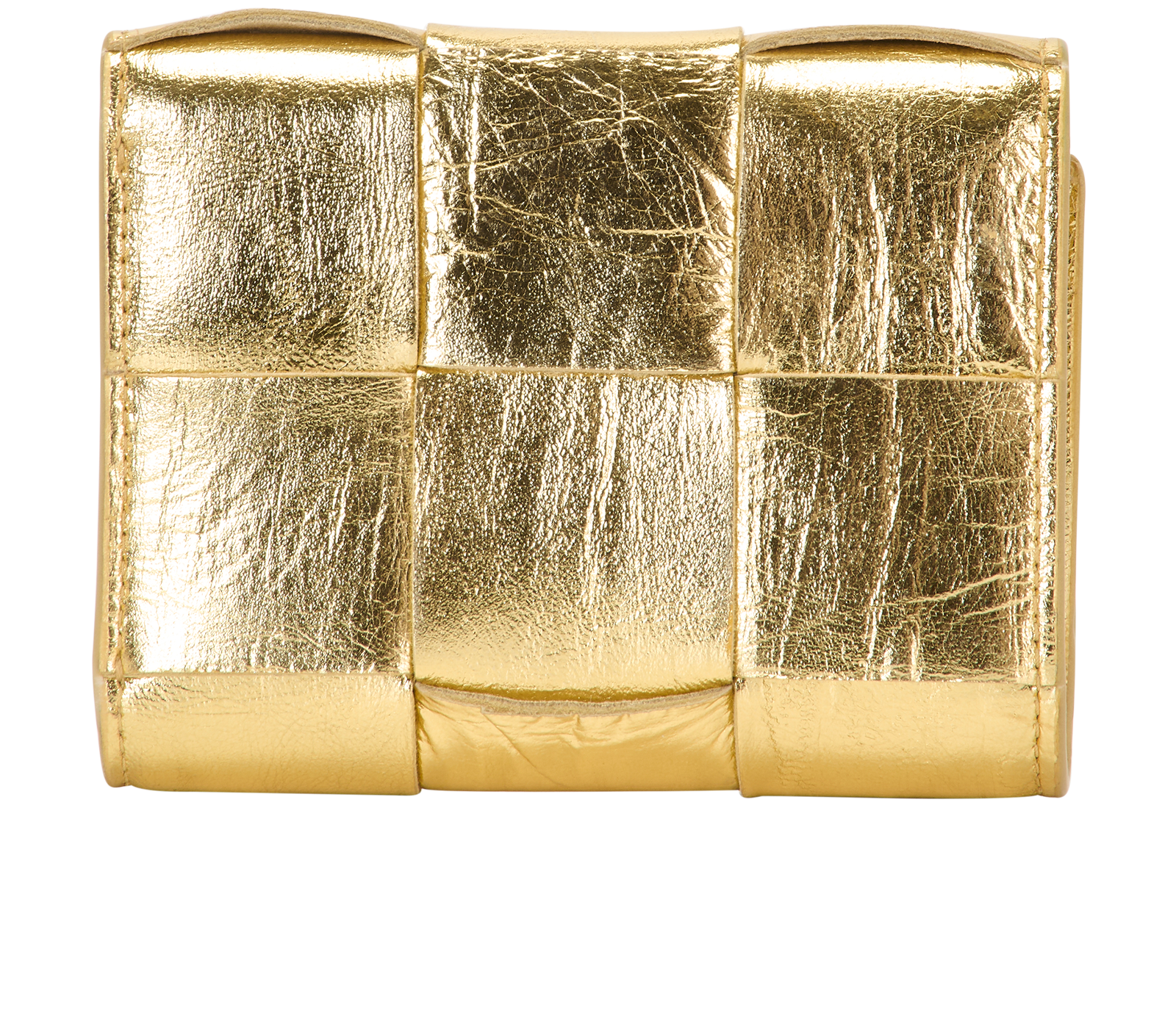 Bottega Veneta Cassette Tri-Fold Wallet, &pound;220, Accessories, Gold, Leather, Back view